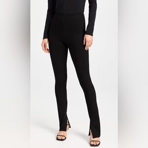 Anine Bing Max Pants EU 32 US 2 Black Pintuck Split Cuff Stretch Ponte High Rise